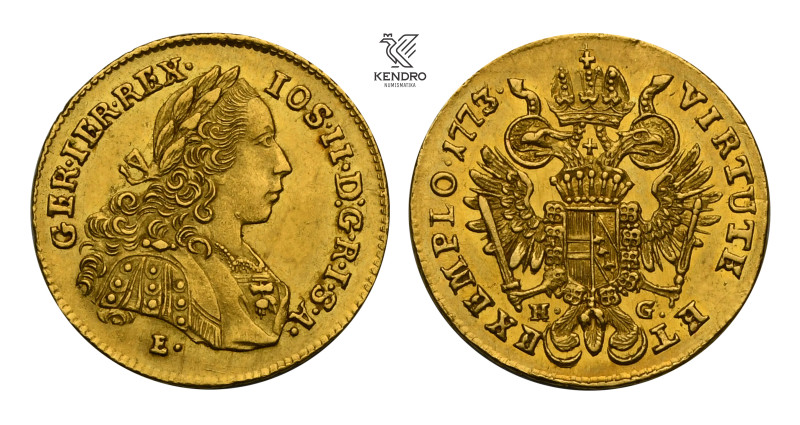 Joseph II. Ducat 1773 E// HG. Alba Iulia. Rare!
Extraordinary specimen!

Jose...