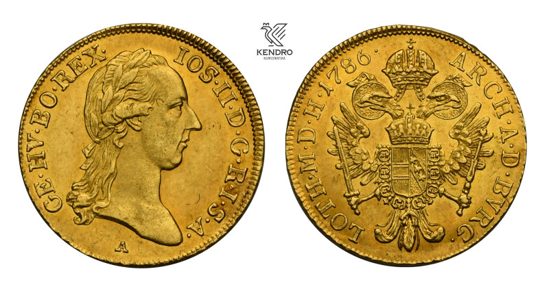 Joseph II. Ducat 1786. Vienna.
Mint lustre in the fields. 

Josef II. Dukát 1...
