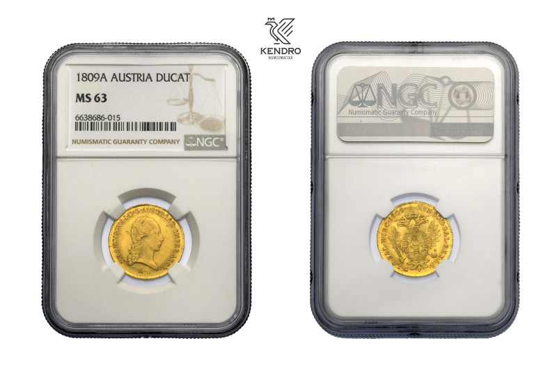 Francis I. Ducat 1809. Vienna.
TOP POP. NGC MS 63.

František I. Dukát 1809. ...