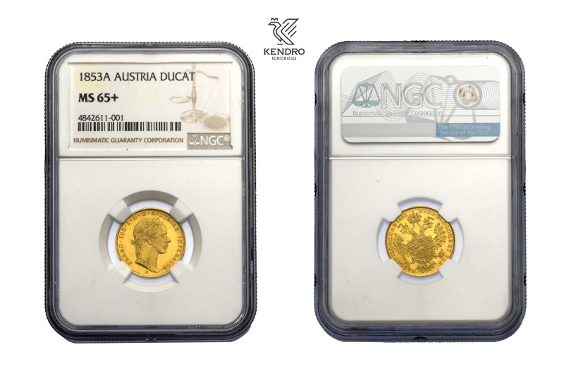 Francis Joseph I. Ducat 1853. Vienna. Rare in this condition!
Highly collectibl...
