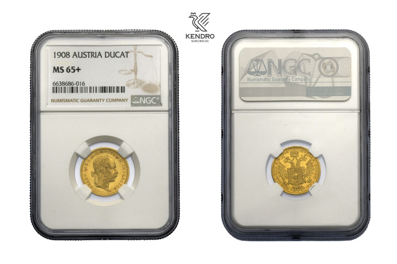 Francis Joseph I. Ducat 1908. Vienna.
Extraordinary specimen with mint lustre i...