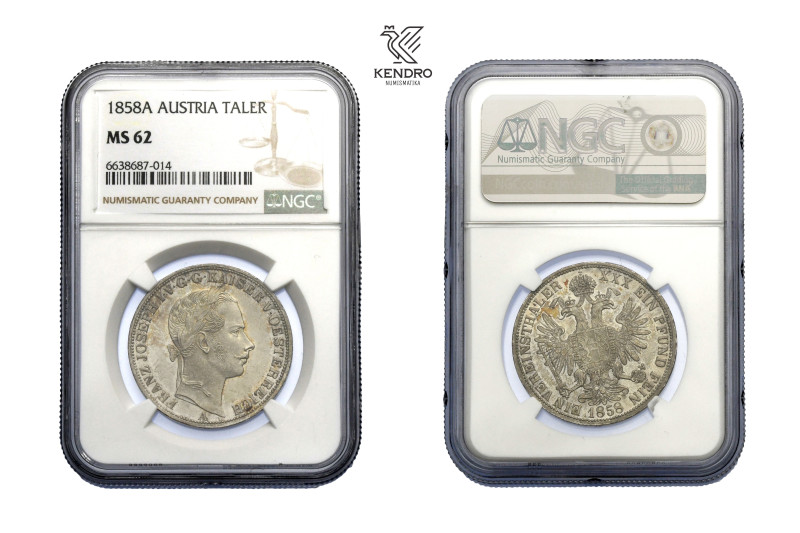 Francis Joseph I. Federal thaler 1858. Vienna.
Extraordinary specimen with mint...