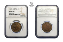 Francis Joseph I. 4 Kreutzer 1860. Kremnitz.