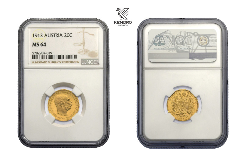 Francis Joseph I. 20 Corona 1912. Vienna. Rare!
Extraordinary specimen! TOP POP...