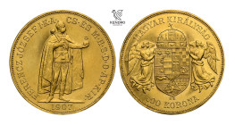 Francis Joseph I. 100 Corona 1907. Kremnitz. Very rare!!