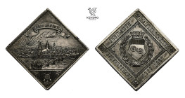 Francis Joseph I. Medal klippe 1887 (silver plated). 25th anniversary of the shooting club.