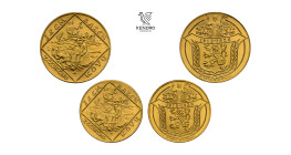 Czechoslovakia. Set of gold medals (2 pieces). 10th anniversary of First Czechoslovak Republic 1928/1973. Kremnitz. Rare!