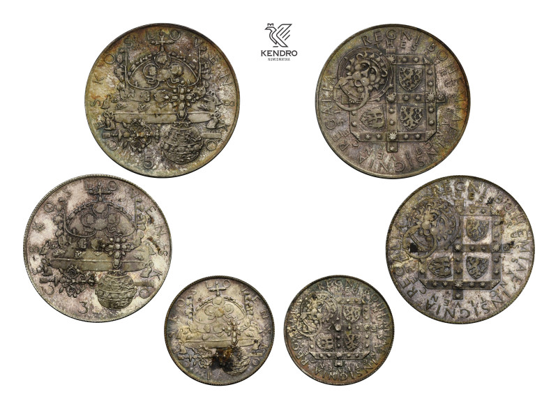 Czechoslovakia. Set of silver medals (3 pieces). Crown Jewels 1972. Kremnitz. Ra...