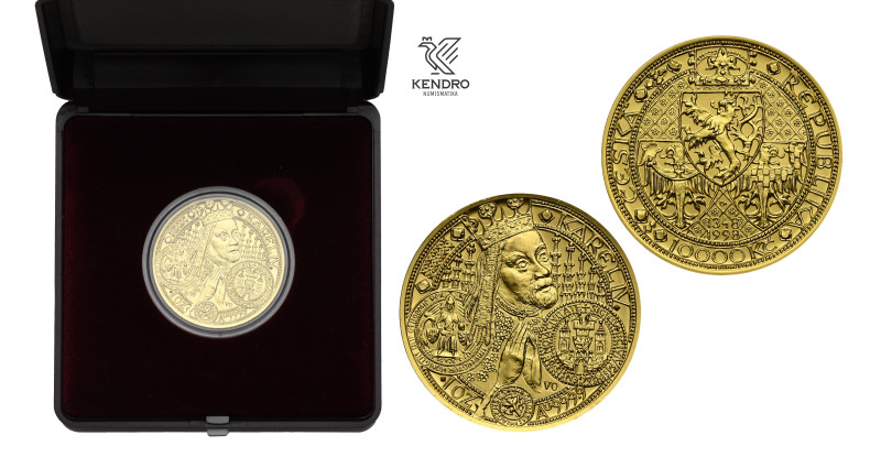 Czech Republic. Gold coin 1998. 10 000 CZK Charles IV. 
Original case and certi...