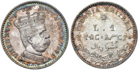 Eritrea Umberto I (1890-1896) Lira 1891 - Nomisma 1042 AG NC In slab NGC n° 6638769-018. Ex Asta Nomisma 43 del 7-5-2011, lotto 1949.
MS 62
