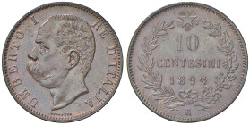 Umberto I (1878 - 1900) 10 Centesimi 1894 R - Nomisma 1019 CU (g 10,00) R
FDC
