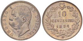 Umberto I (1878-1900) 10 Centesimi 1894 Birmingham - Nomisma 1020 CU (g 9,78) 
FDC