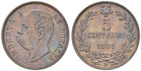 Umberto I (1878 - 1900) 5 Centesimi 1895 - Nomisma 1021 CU (g 5,00) R 
FDC
