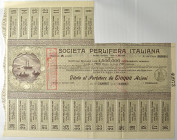 Eritrea Titolo al portatore da 5 azioni - Società Perlifera Italiana, Concessione Governativa Asmara (15.12.1898). Milano, 1 Dicembre 1899 RRRR
SPL