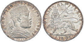 ETIOPIA Menelik II (1889-1913) Birr EE 1895 (1903) - KM 19 AG Zecca di Parigi. Ex S. Oppenheimer USA del 18/09/2006
qSPL
