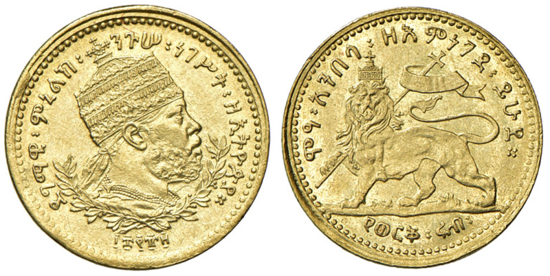 ETIOPIA Menelik II (1889-1913) 1/4 di Werk EE 1889 (1897) - KM 16 AU Zecca di Ad...