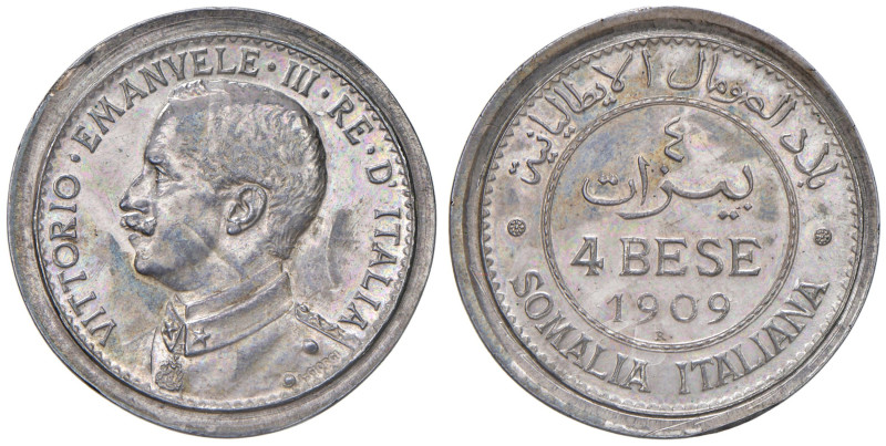 § Vittorio Emanuele III Somalia (1909-1925) 4 Bese 1909 Prova - Mont.774 AG UNIC...
