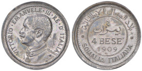 § Vittorio Emanuele III Somalia (1909-1925) 4 Bese 1909 Prova - Mont.774 AG UNICO Questo è l'unico esemplare conosciuto del 4 Bese in argento. Nella s...