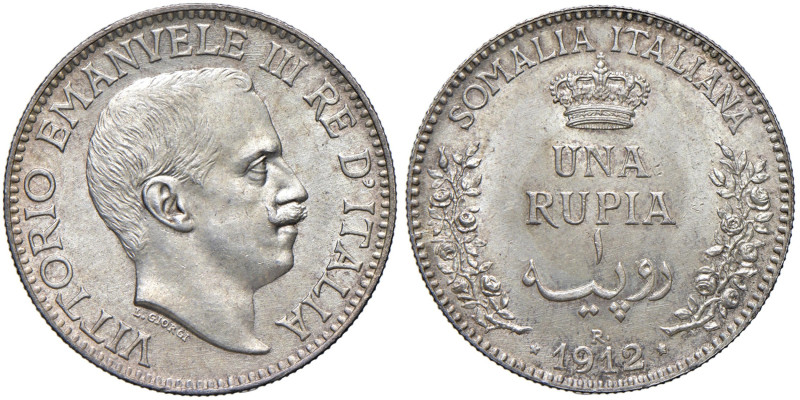 Vittorio Emanuele III Somalia (1909-1925) Rupia 1912 - Nomisma 1415 AG R In slab...