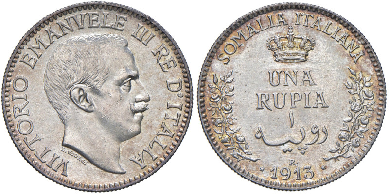 Vittorio Emanuele III Somalia (1909-1925) Rupia 1913 - Nomisma 1416 AG R Ex Asta...