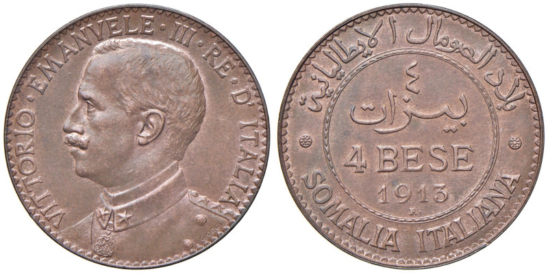 Vittorio Emanuele III Somalia (1909-1925) 4 Bese 1913 - Nomisma 1431 CU RR 
qFD...