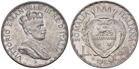 Vittorio Emanuele III Somalia (1909-1925) 10 Lire 1925 - Nomisma 1445 AG R 
FDC