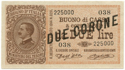 Vittorio Emanuele III (1900-1943) Due corone per la Venezia Giulia e la Venezia Tridentina 1915, stampa Officina Governativa Carte Valori Torino su mo...