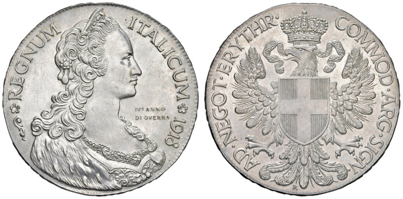 § Vittorio Emanuele III Eritrea (1900-1943) Tallero 1918 "IV° Anno di Guerra" - ...