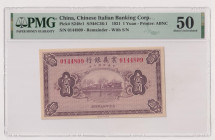 Concessione italiana in Cina, Tientsin 1 Yuan del 01/04/1921 0144809 Crap. OI 42 RRR in slab PMG n° 1914635-007 La banconota è la medesima illustrata ...