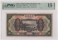 Concessione italiana in Cina, Tientsin - 50 Yuan del 15/09/1921 004450. Esemplare circolato. Crap. OI 48 RR In slab PMG n° 1914636-001.
PMG 15