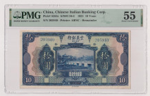 Concessione italiana in Cina, Tientsin - 10 Yuan del 15/09/1921 205940 Crap. OI 47 In slab PMG n° 1914635-013.
PMG 55