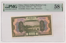 Concessione italiana in Cina, Tientsin - 1 Yuan del 15/09/1921 057866 Crap. OI 45 In slab PMG n° 1914635-015.
PMG 58