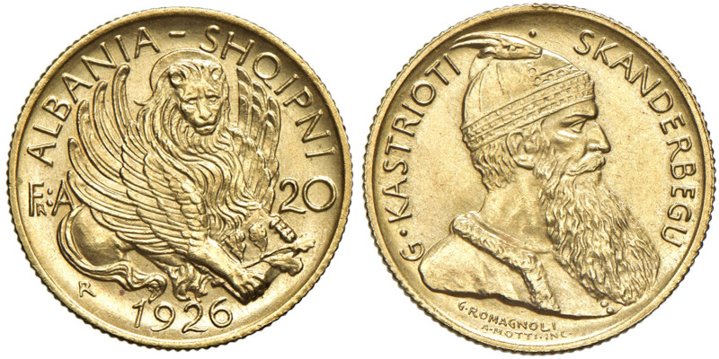 ALBANIA Amet Zogu (1925-1939) 20 Franga 1926 R "Senza stella sotto il collo" - M...