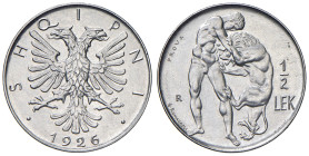 ALBANIA Amet Zogu (1925-1939) Mezzo Lek 1926 R Prova "seconda emissione" - Mont. 70 AG RRRR In slab NGC n° 6638768-006. Solo 25 esemplari coniati. Ex ...