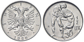 ALBANIA Amet Zogu (1925-1939) Mezzo Lek 1926 R - Mont. 71 AG R In slab NGC n° 6638767-020. Ex asta Heritage A1282 del 02/04/2012.
MS 66
