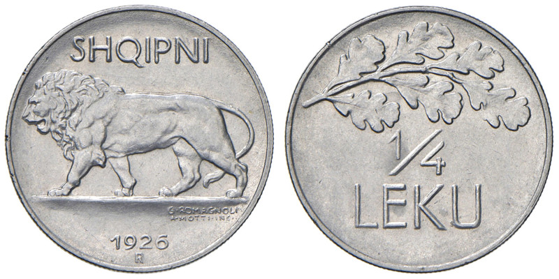 ALBANIA Amet Zogu (1925-1939) Quarto Lek 1926 R - Mont. 73 AG R Ex asta Inasta 4...
