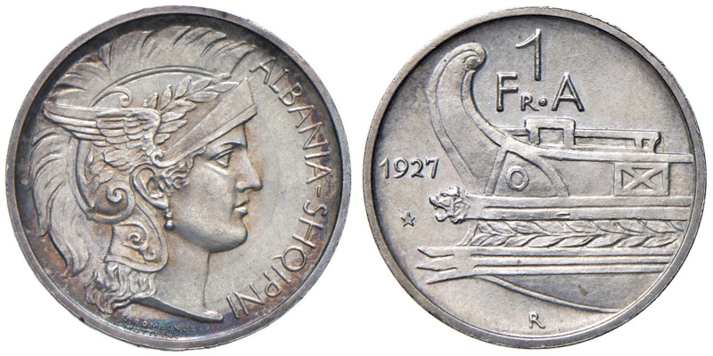 ALBANIA Amet Zogu (1925-1939) Franga 1927 R - Mont. 55 AG R In slab NGC n° 66387...