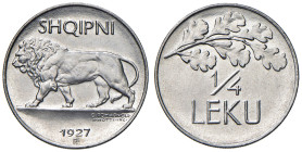 ALBANIA Amet Zogu (1925-1939) Quarto di Lek 1927 R - Mont. 75 AG R In slab NGC n° 6638767-007. Ex asta Northeast Numismatic del 06/06/2012.
MS 66