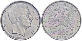 ALBANIA Amet Zogu (1925-1939) 2 Lek 1928 R Prova Mont. 64b AG RRRR In slab NGC n° 2127290-029. Solo 50 esemplari coniati. Ex asta Genevensis 16 del 14...
