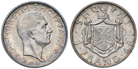 ALBANIA Amet Zogu (1925-1939) Franga 1937 R Prova - Mont. 61 AG RRRR In slab NGC n° 6638768-011. TOP POP miglior esemplare certificato NGC. Solo 50 es...