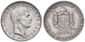 ALBANIA Amet Zogu (1925-1939) Franga 1937 R Prova 25° Anniversario dell’Indipendenza - Mont. 63 AG RRRR In slab NGC n° 6638768-012. TOP POP miglior es...