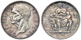 Vittorio Emanuele III (1900-1943) 5 Lire 1936 - Nomisma 1144 AG 
FDC