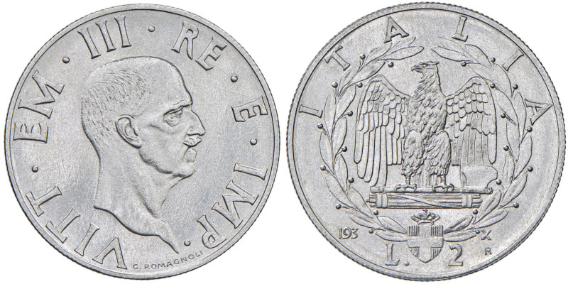§Vittorio Emanuele III (1900-1943) 2 Lire 193/X contorno rigato - Simonetti 133/...