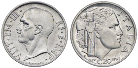 Vittorio Emanuele III (1900-1943) 20 Centesimi 1936 - Nomisma 1194 NI R 
FDC