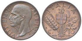 Vittorio Emanuele III (1900-1943) 10 Centesimi 1936 Prova - Nomisma P62; Luppino PP274 CU RRR 
FDC