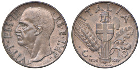 Vittorio Emanuele III (1900-1943) 10 Centesimi 1936 - Nomisma 1329 CU R 
FDC