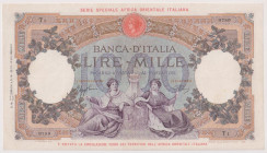 Africa Orientale Italiana - 1000 Lire Regine del Mare del 1938 T1 9789 Gig. AOI 4A RRR
BB++