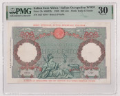 Africa Orientale Italiana - 100 Lire Aquila Romana del 1939 Q27 6765 Gig. AOI 2B RR In slab PMG n° 1914638-007.
PMG 30