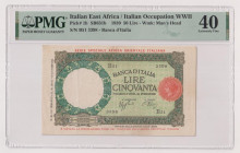 Africa Orientale Italiana - 50 Lire Lupetta Capitolina del 1939 B51 3398 Gig. AOI 1B RR In slab PMG n° 1914638-006.
PMG 40