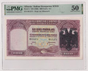 ALBANIA Banca Nazionale d'Albania, Regno d'Italia e Albania - 100 Franchi Oro emissione del 1926 con sovrastampa del 1939 B15,271. Crap.OI 63 RRR In s...